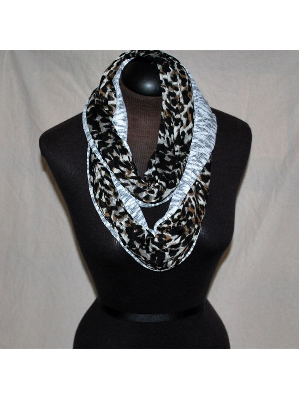 Leopard Print Infinity Scarf Reversible
